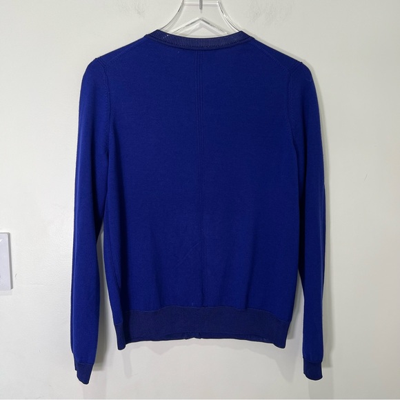 St. John Wool Silk Blend Sweater Cardigan Royal Blue Button Up Size S - Picture 6 of 7